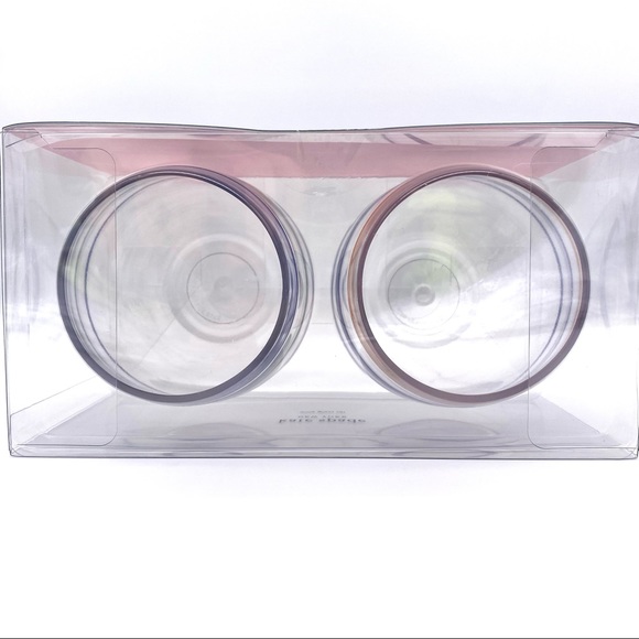 NWT Kate Spade Acrylic Stemless Wine Glass Set, Citrus Twist Stripe - Picture 6 of 11